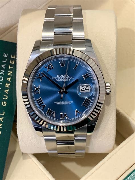 rolex datejust blue dail|rolex 41mm datejust mint dial.